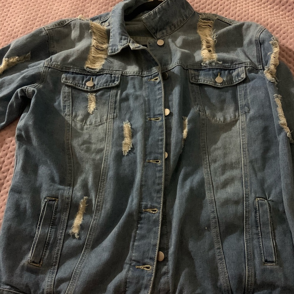 Vintage Washed Distress oversized jacket